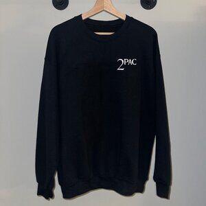 Black White 2Pac Logo 90s Westside Rap Hip Hop All Eyez Crewneck Sweatshirt